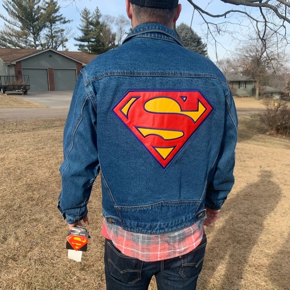 Warner brothers, Wilson, leather, Superman, jean jacket, large - Picture 5 of 11